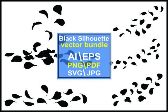 Black Flower Petals Scattered: Graphics & Illustrations