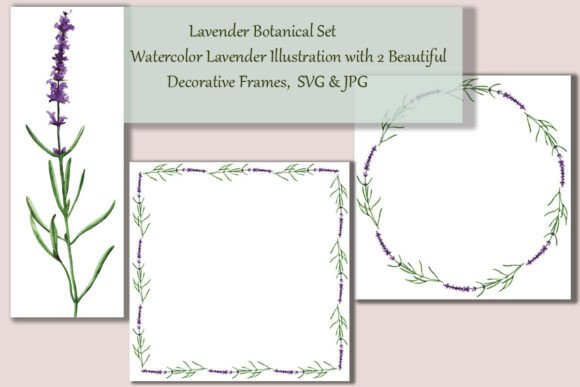 Botanical Lavender Set, SVG JPG