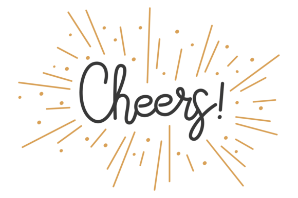 Cheers Hand Drawn Label: Graphics & Illustration Asset