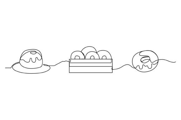 Continuous Line Cake: Minimalist Illustrations & Graphics for Local Brands