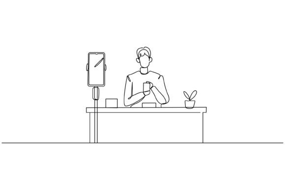 Continuous Line Design of a Male: Graphics & Illustrations