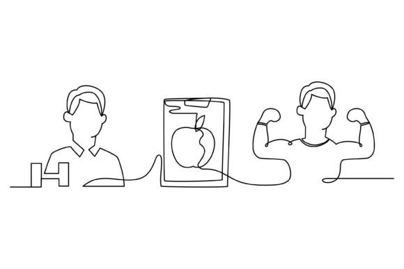 Continuous Line Design of Arm: Graphics & Illustrations