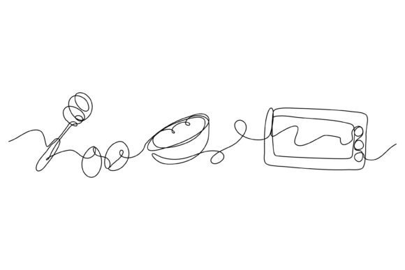Continuous Line Design of Cake: Graphics & Illustrations
