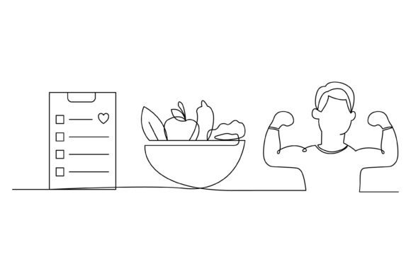 Continuous Line Design of Healthy Graphics