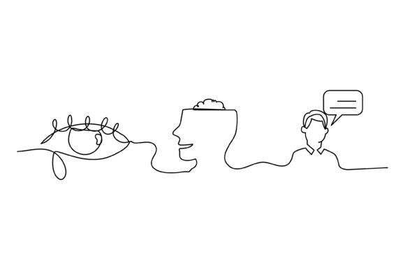 Continuous Line Design of See Graphics & Illustrations