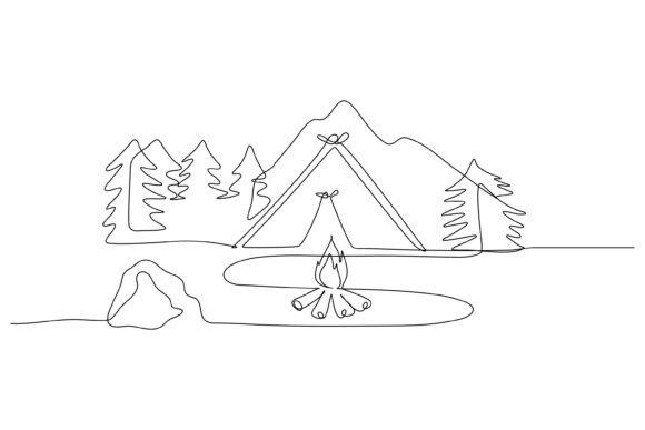 Design of Camping on the Mountain Graphics