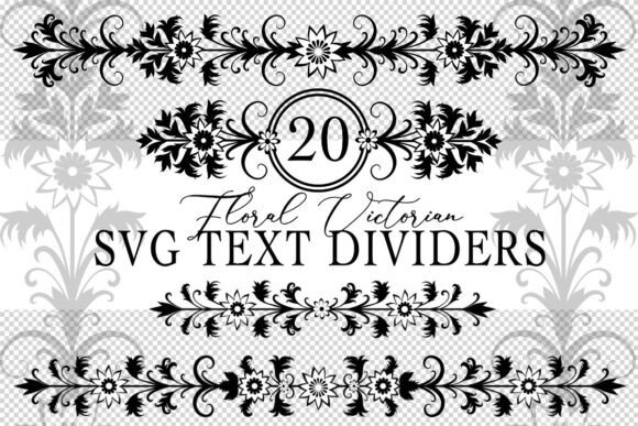 Fancy Floral SVG Text Dividers Borders: Graphics & Illustrations