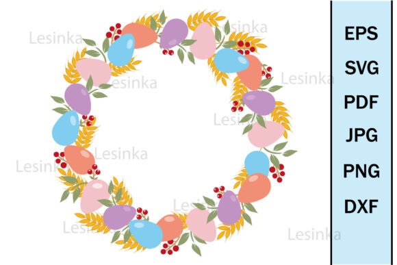 Festive Round Easter Egg Frame Clipart: Graphics & Illustrations