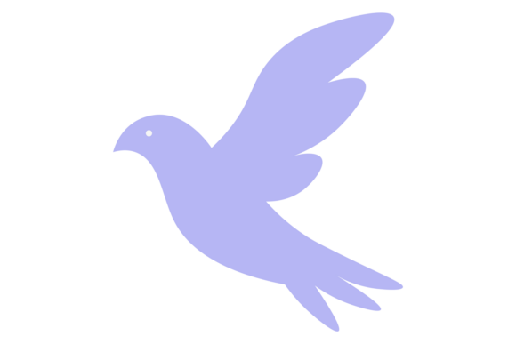Flying Winged Dove Silhouette: Folk Graphics for Handmade Products