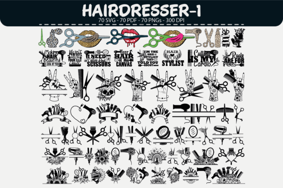 Hairdresser Vector Clipart – 70 Designs: Graphics & Illustrations