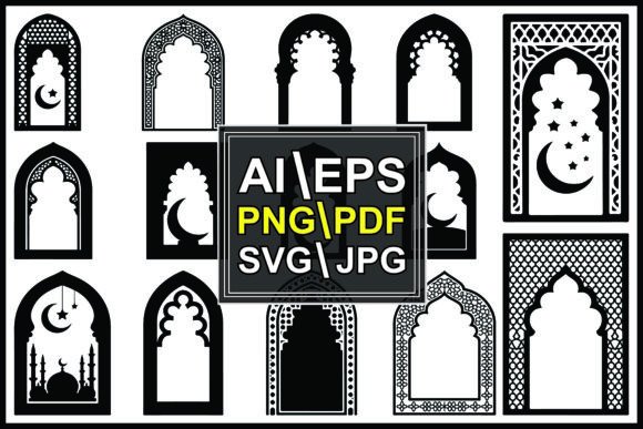 Islamic Window & Mosque Silhouette Graphics