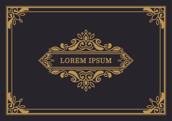 Premium Vintage Invitation Border: Graphics & Illustrations