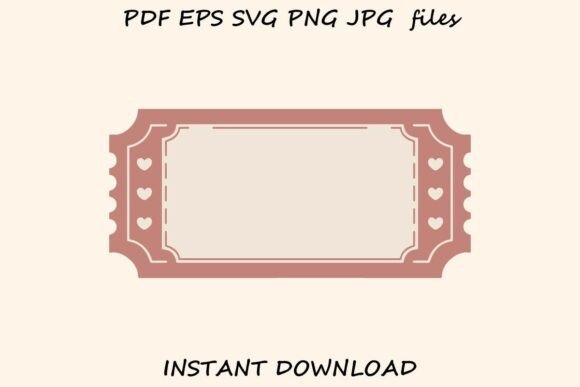 Retro Valentine Ticket Template: Graphics & Illustrations