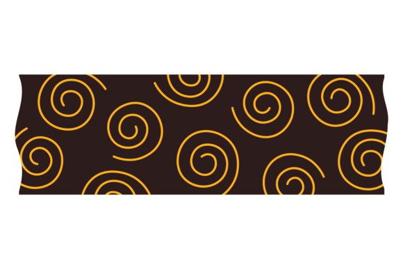 Ripped Paper Tape with Gold Spiral Decor Graphics & Illustrations