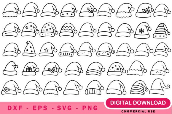 Santa Hat SVG Bundle: Festive Graphics & Illustrations