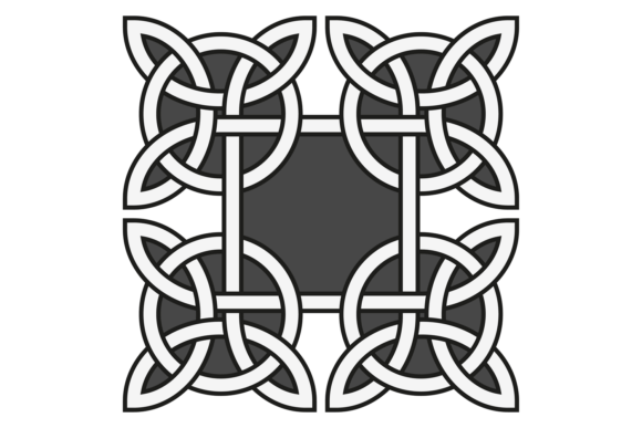 Square Frame with Celtic Knot Corners Graphics