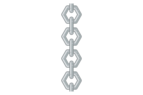 Steel Chain Border for Graphics & Illustrations