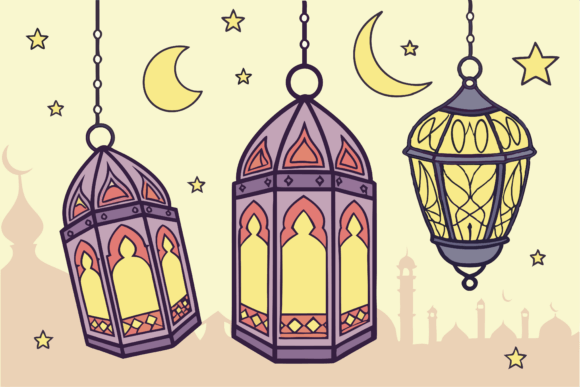 Vibrant Ramadan Lanterns: Graphics & Illustrations